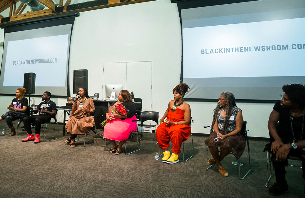 Panelists at Black in the Newsroom screening