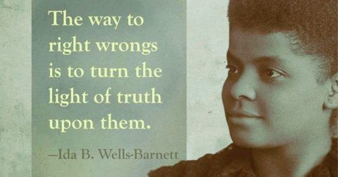 Collage with photo of Ida B. Wells-Barnett and one of her quotes that reads 