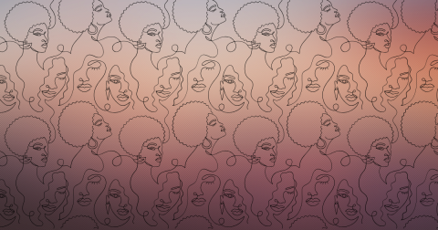 Line art of Black female faces